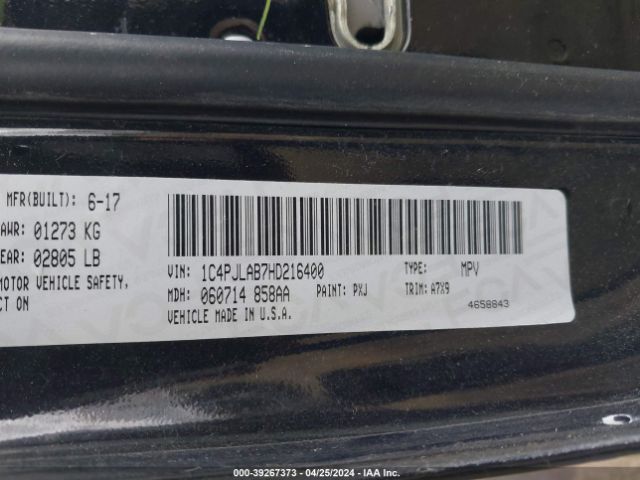 1C4PJLAB7HD216400 Jeep Cherokee Sport Fwd
