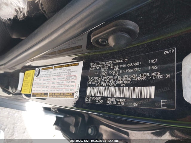 Toyota 4runner Sr5 Premium 2020 JTEBU5JR4L5753539 Image 9