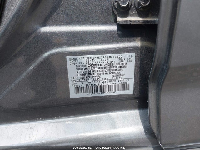 Nissan Sentra Sr Xtronic Cvt 2021 3N1AB8DV1MY265642 Image 9
