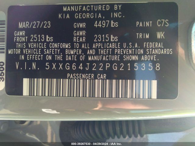 5XXG64J22PG215358 KIA K5 Gt-line