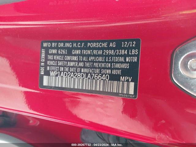 2013 PORSCHE CAYENNE WP1AD2A28DLA76640 Photo 8