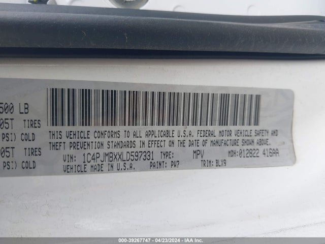 1C4PJMBXXLD597331 Jeep Cherokee Trailhawk Elite 4x4