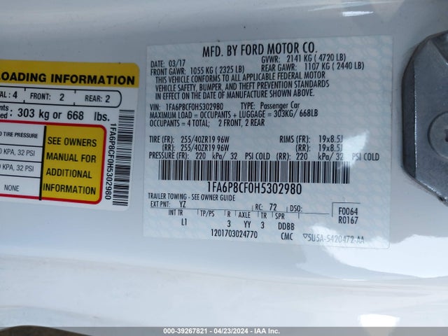 Ford Mustang Gt Premium 2017 1FA6P8CF0H5302980 Image 9