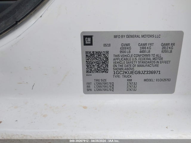 Chevrolet Silverado 2500hd Wt 2018 1GC2KUEG9JZ336971 Image 9