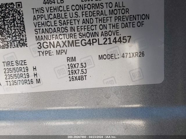 3GNAXMEG4PL214457 Chevrolet Equinox Fwd Rs