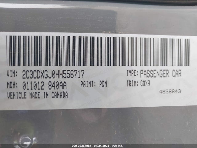2C3CDXGJ0HH556717 Dodge Charger R/t Scat Pack Rwd