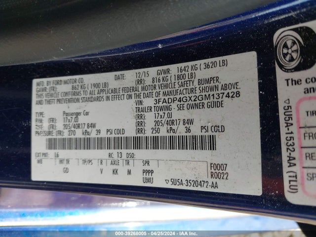Ford FIESTA ST 2016 3FADP4GX2GM137428 Image 9