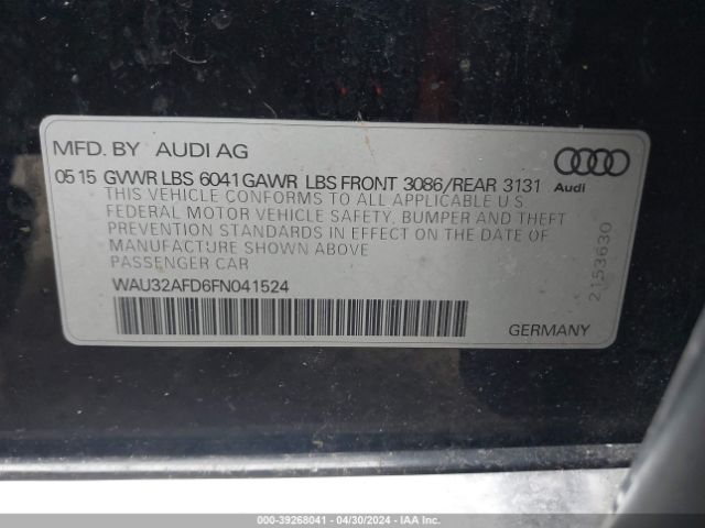 WAU32AFD6FN041524 Audi A8 L 4.0t