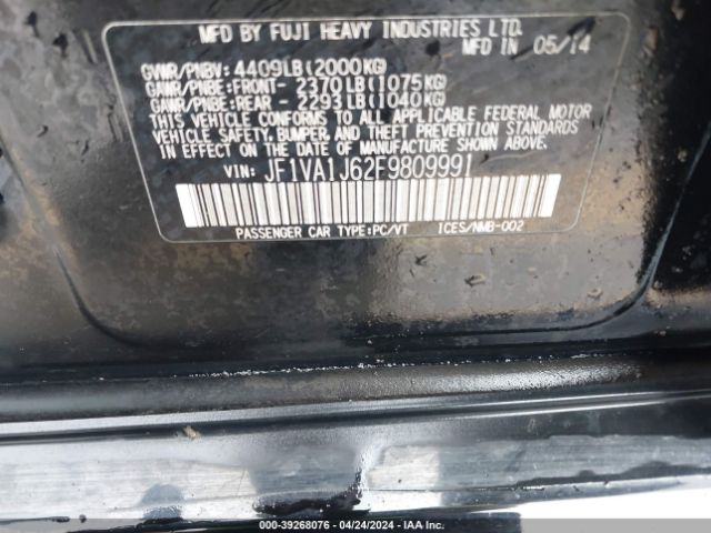 JF1VA1J62F9809991 Subaru Wrx Limited