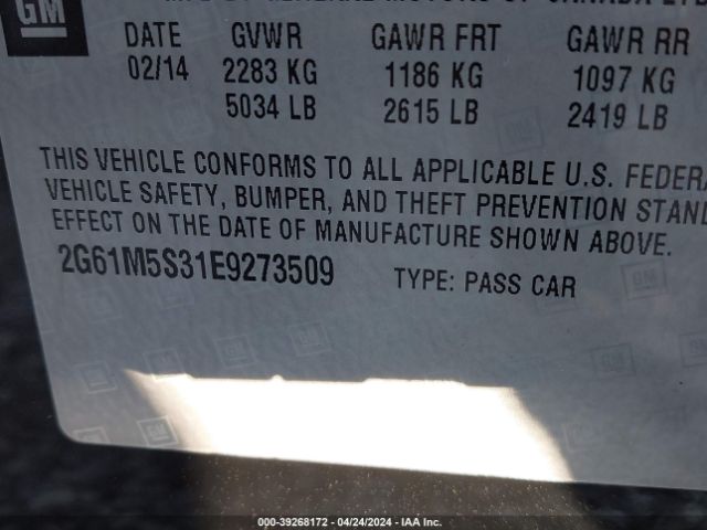 2G61M5S31E9273509 Cadillac XTS LUXURY