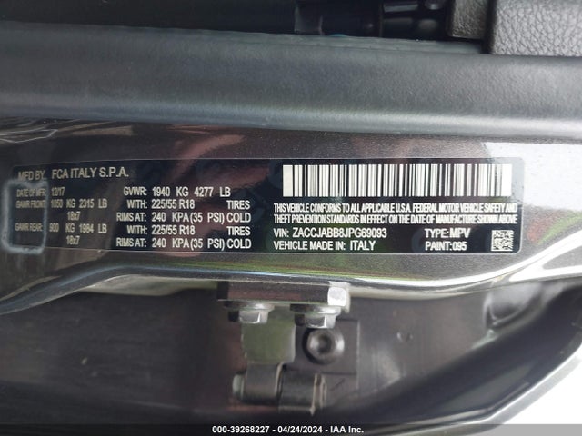 ZACCJABB8JPG69093 Jeep Renegade Altitude Fwd