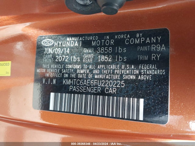 Hyundai Veloster Turbo 2015 KMHTC6AE6FU220225 Image 9