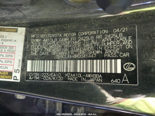 JTHX3JBH4M2041447 Lexus UX 200