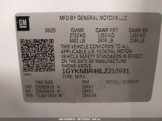 Cadillac Xt5 Awd Luxury 2020 1GYKNBR46LZ210981 Image 9