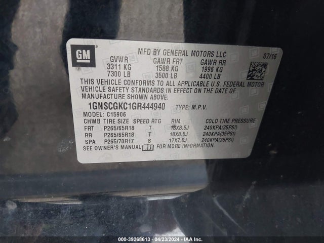 Chevrolet Suburban Ls 2016 1GNSCGKC1GR444940 Image 9