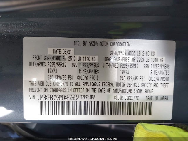 Mazda Cx-5 Carbon Edition Turbo 2021 JM3KFBCY3M0467592 Image 9