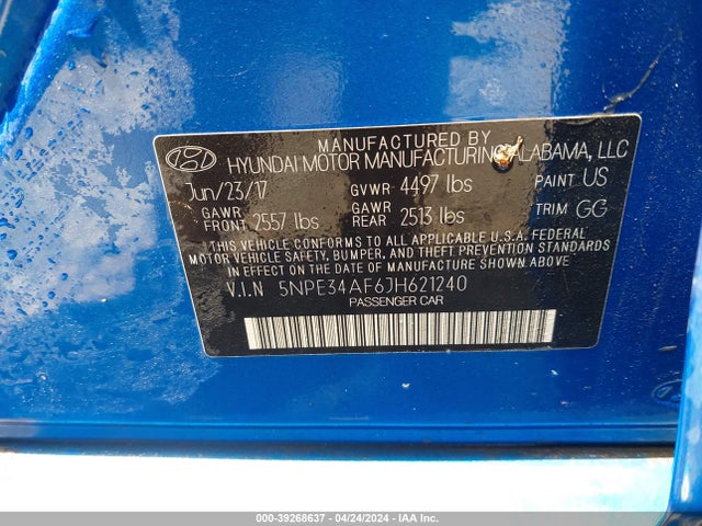 Hyundai Sonata Limited 2018 5NPE34AF6JH621240 Image 9