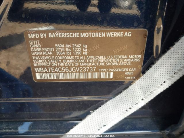 WBA7E4C56JGV23737 BMW 740i Xdrive