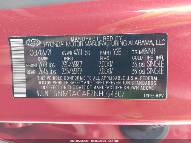 Hyundai TUCSON SE 2022 5NMJACAE2NH054307 Image 9