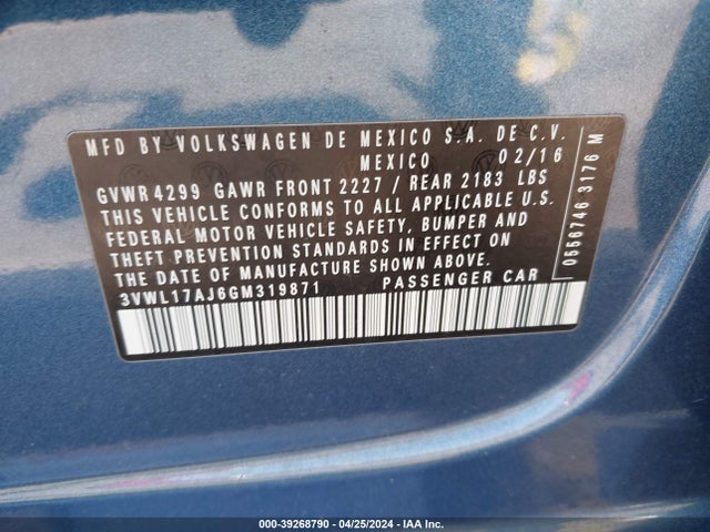 3VWL17AJ6GM319871 Volkswagen Jetta 1.8t Sel