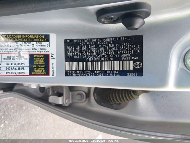 Toyota CAMRY SE 2014 4T1BF1FK9EU823978 Image 9