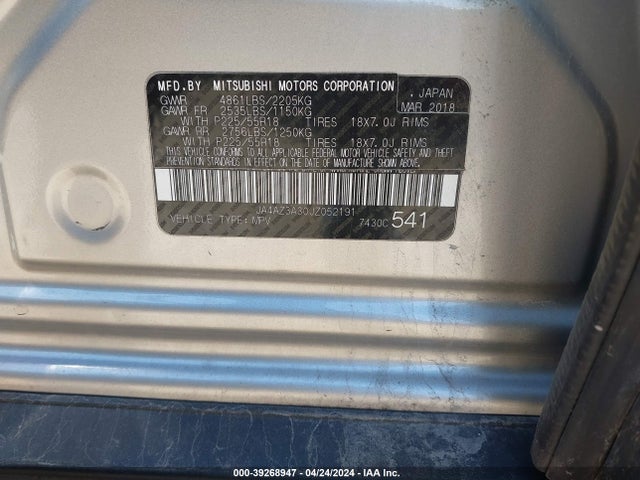 JA4AZ3A30JZ052191 Mitsubishi Outlander Es