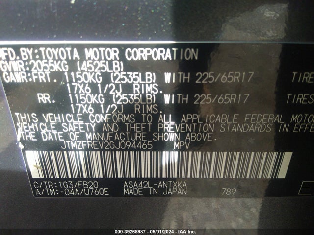 Toyota RAV4 LE 2016 JTMZFREV2GJ094465 Image 9