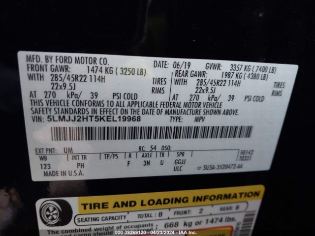 5LMJJ2HT5KEL19968 Lincoln Navigator Select