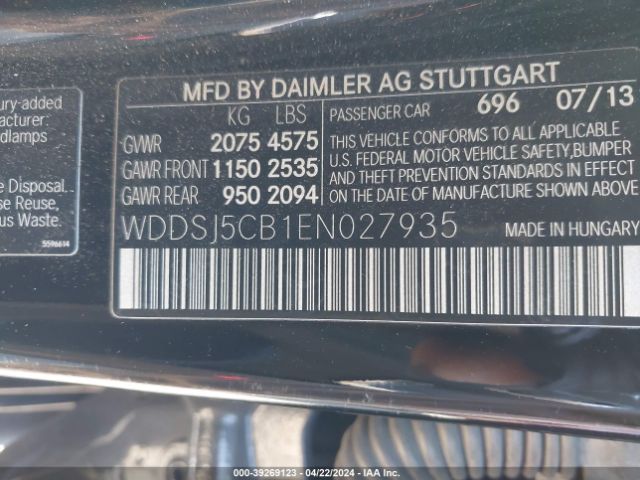 WDDSJ5CB1EN027935 Mercedes-Benz Cla 45 Amg 4matic