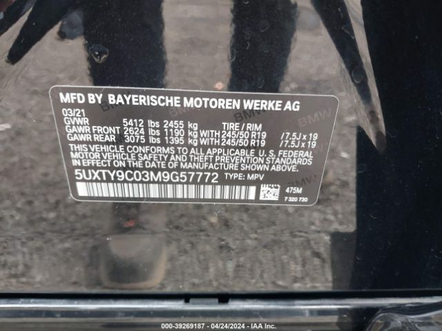 5UXTY9C03M9G57772 BMW X3 M40i