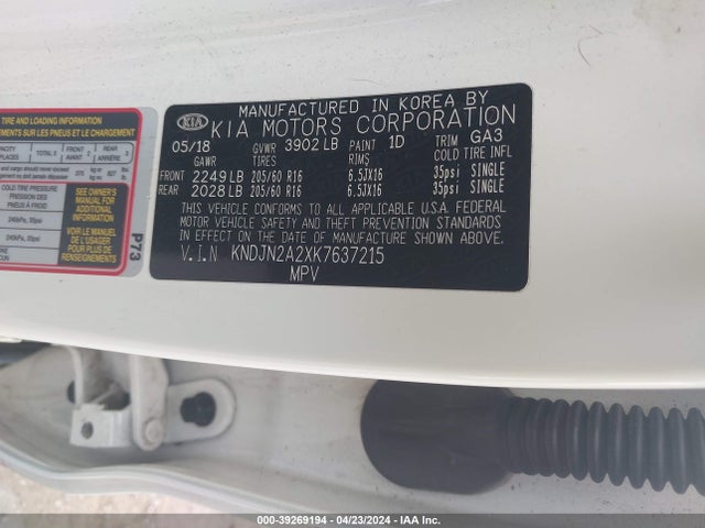 KIA Soul 2019 KNDJN2A2XK7637215 Image 9