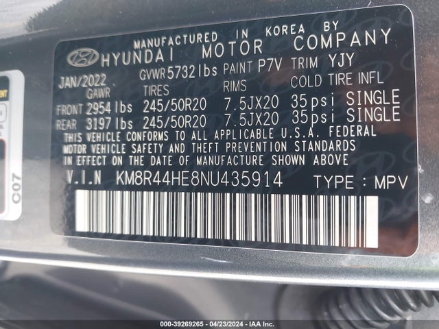 Hyundai Palisade Sel 2022 KM8R44HE8NU435914 Image 9