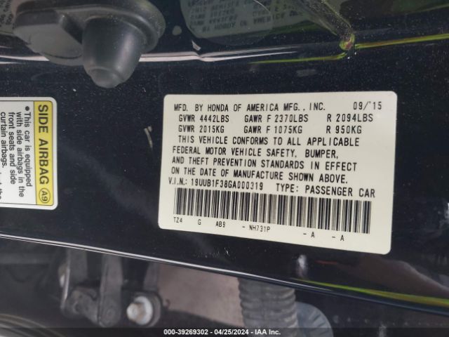 19UUB1F38GA000319 Acura TLX