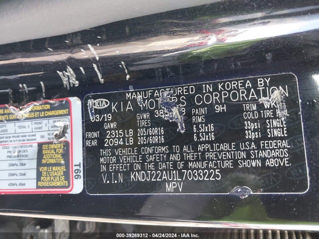 KIA SOUL LX 2020 KNDJ22AU1L7033225 Image 9