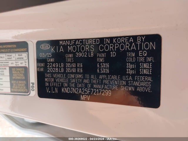 KIA Soul 2015 KNDJN2A25F7217299 Image 9