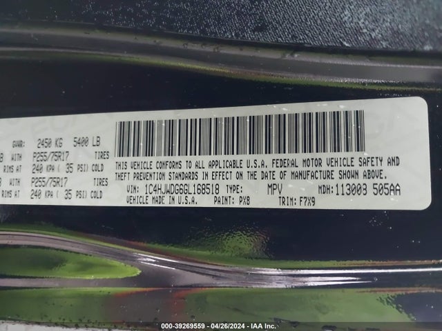 1C4HJWDG6GL168518 Jeep Wrangler Unlimited Freedom
