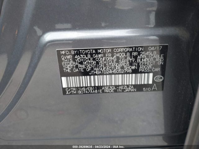 JTHBA1D24H5052798 Lexus IS 200T
