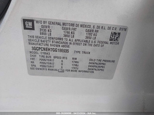 Chevrolet Silverado 1500 Ls 2016 3GCPCNEH7GG186935 Image 9