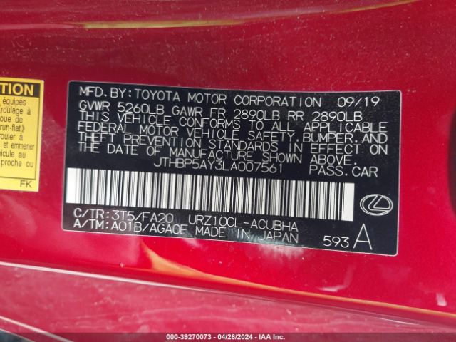 JTHBP5AY3LA007561 Lexus LC 500