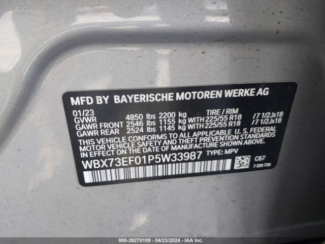 WBX73EF01P5W33987 BMW X1 Xdrive28i