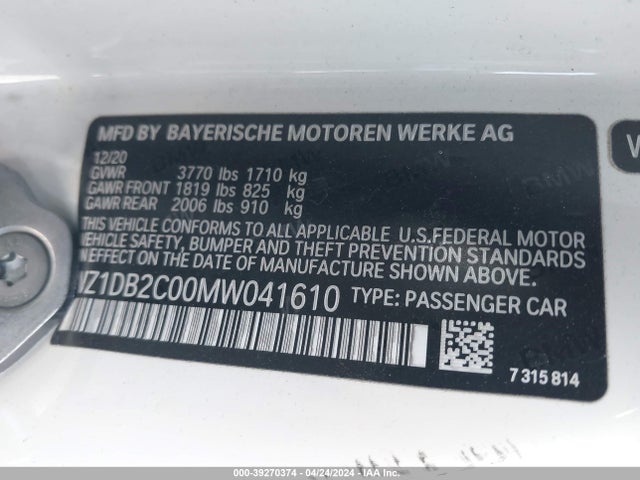 Toyota Gr Supra 2.0 2021 WZ1DB2C00MW041610 Image 9