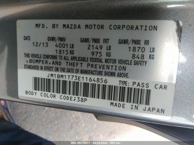 JM1BM1T73E1164856 Mazda Mazda3 I Sv