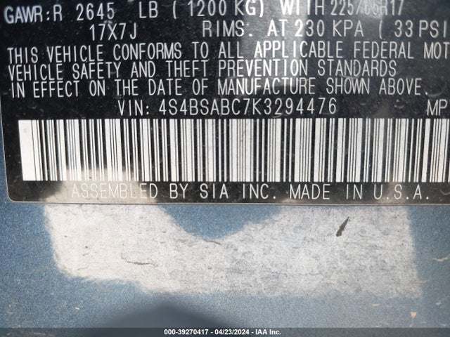 Subaru Outback 2.5i 2019 4S4BSABC7K3294476 Image 9