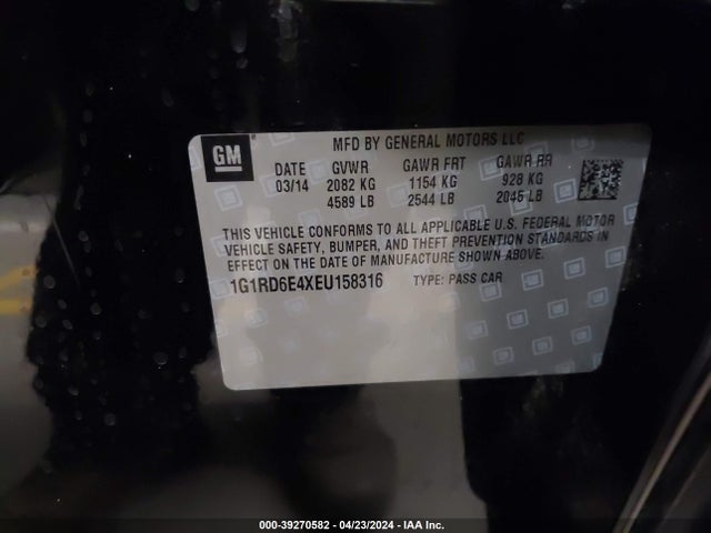 Chevrolet Volt 2014 1G1RD6E4XEU158316 Image 9