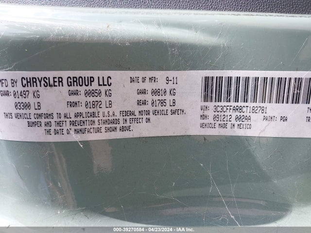 2012 FIAT 500 3C3CFFAR8CT182781 Photo 8