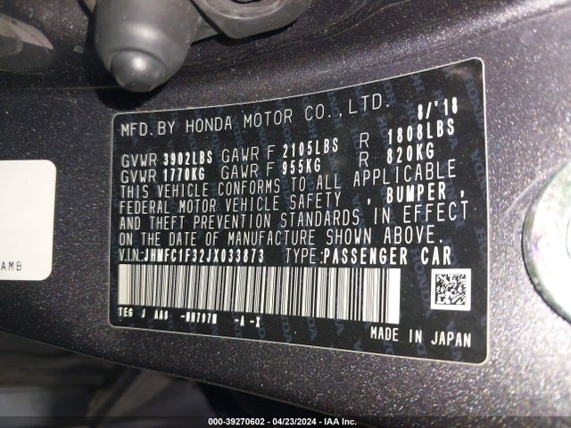Honda Civic Ex-t 2018 JHMFC1F32JX033873 Image 9