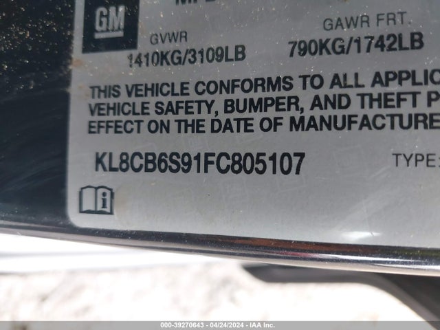 Chevrolet Spark Ls Cvt 2015 KL8CB6S91FC805107 Image 9