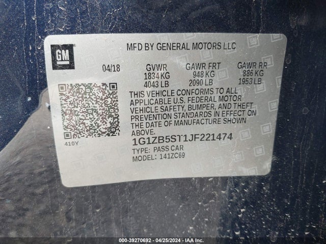 Chevrolet Malibu 1ls 2018 1G1ZB5ST1JF221474 Image 9