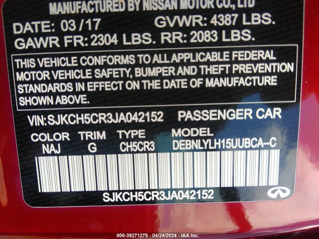 Infiniti Qx30 Premium 2018 SJKCH5CR3JA042152 Image 9