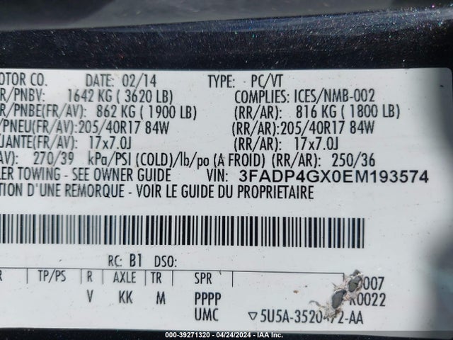 Ford FIESTA ST 2014 3FADP4GX0EM193574 Image 9